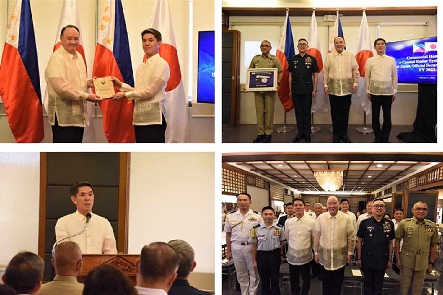 国防省で行われた沿岸監視レーダーシステムの供与式