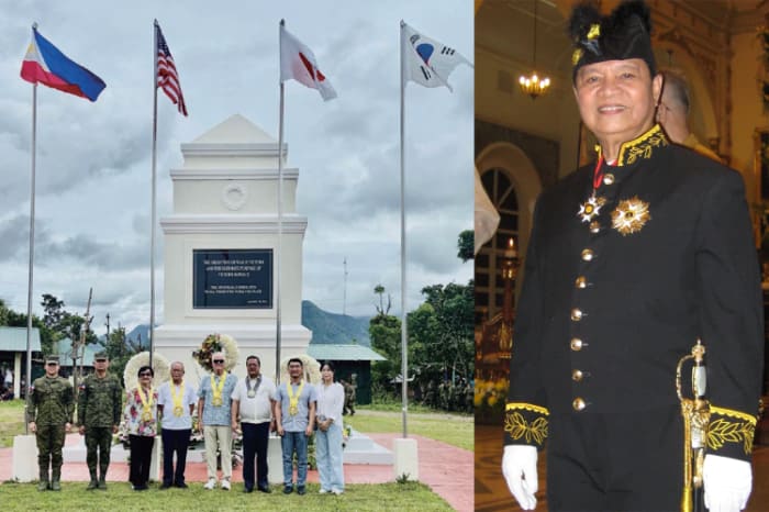 (Right) Sir Modesto P. Sa-onoy. (left) Completion Ceremony for the War Memorial