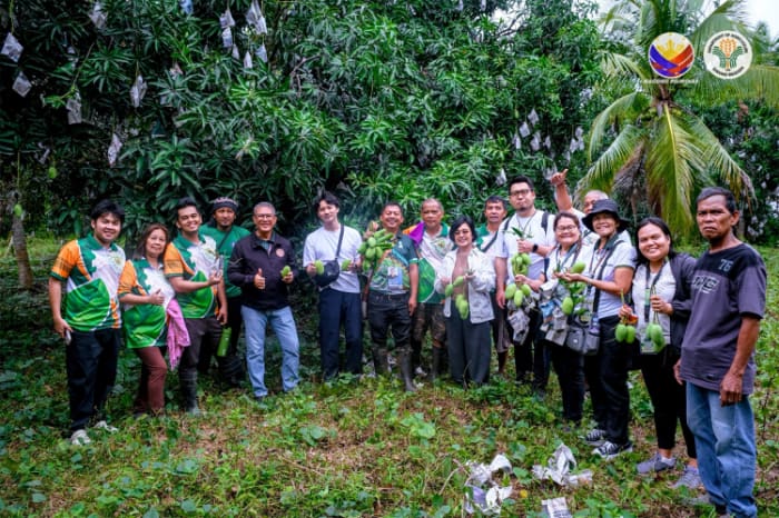 サマル島のマンゴー農家協会を訪問した西本Ｗｉｓｍｅｔｔａｃホールディングス代表団ら