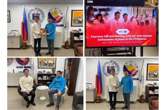 アンガラ教育大臣を表敬訪問した遠藤大使