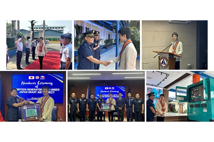 可搬型発電機の供与式に参加した横田公使