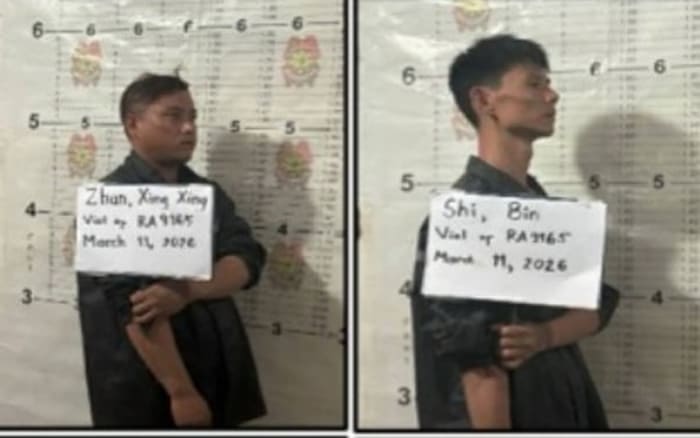 逮捕された中国人容疑者2人