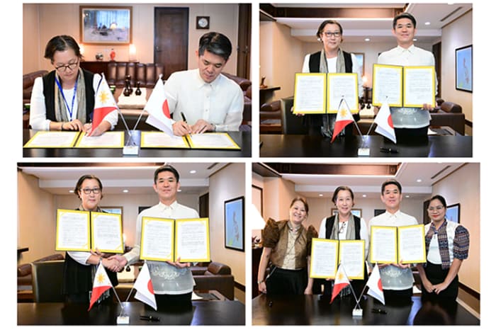 無償資金協力に署名する遠藤大使とチャイルド・ファンド・ジャパン代表者