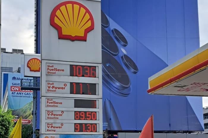 給油所の価格表示板