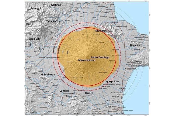 マヨン山の立ち入り禁止区域