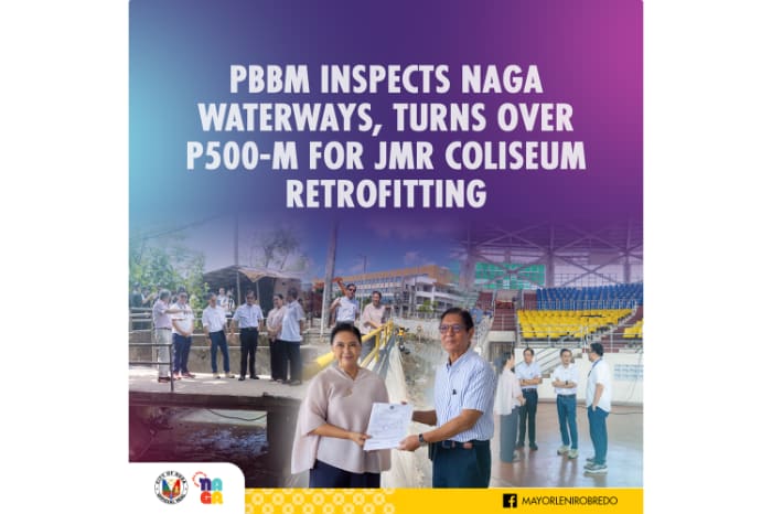 マルコス大統領のインフラ事業視察に同行するナガ市のロブレド市長