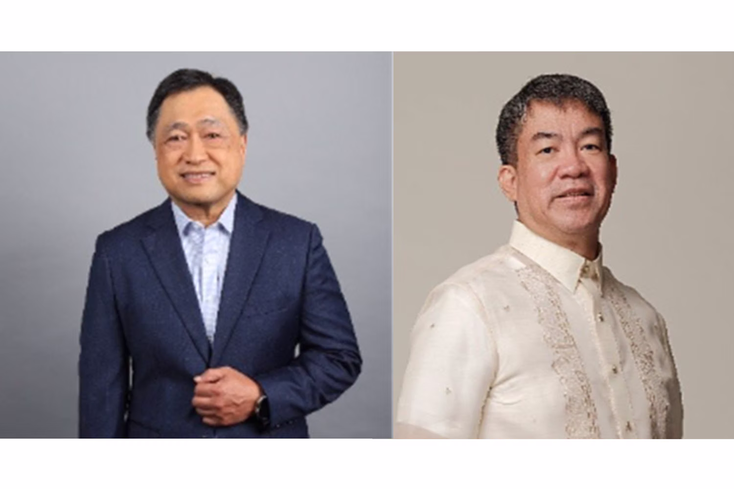 アキリノ・ピメンテル氏（右）とセザール・プリシマ氏