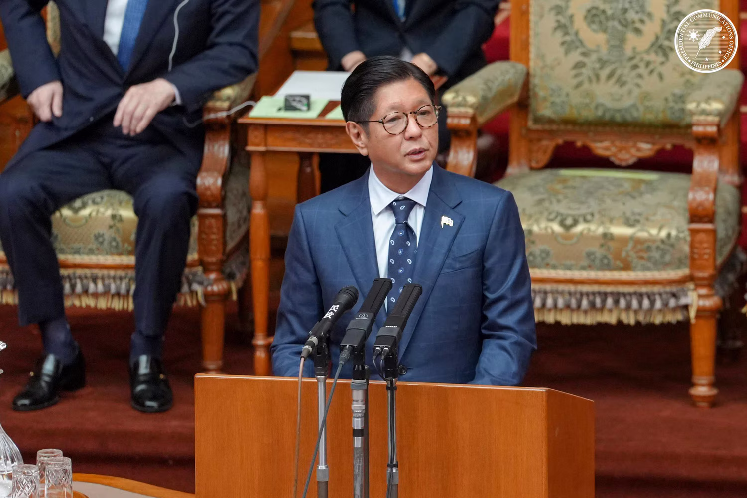Marcos speaks before the Diet on Thursday. Presidential Communications Office