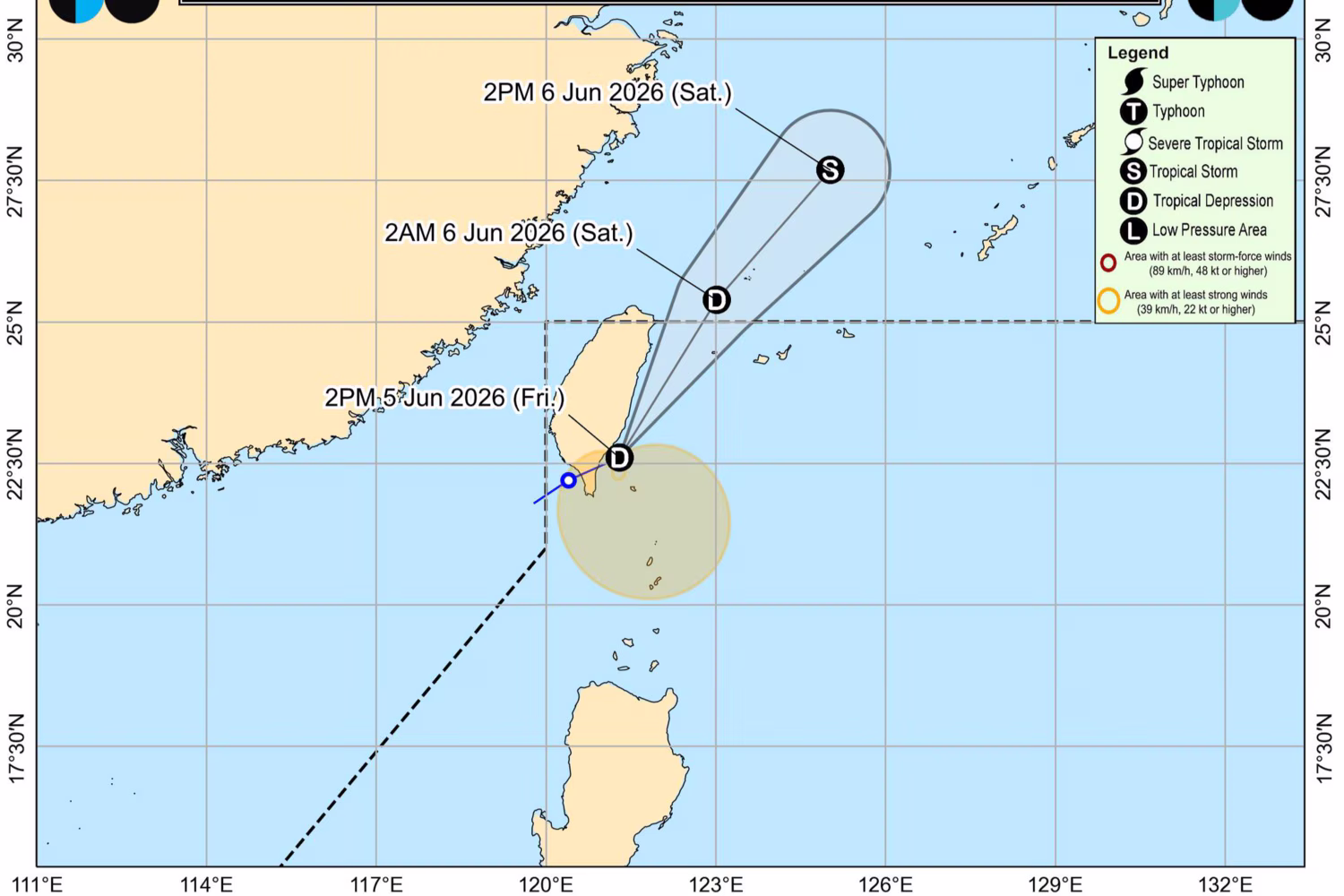 熱低エスターの予想進行図