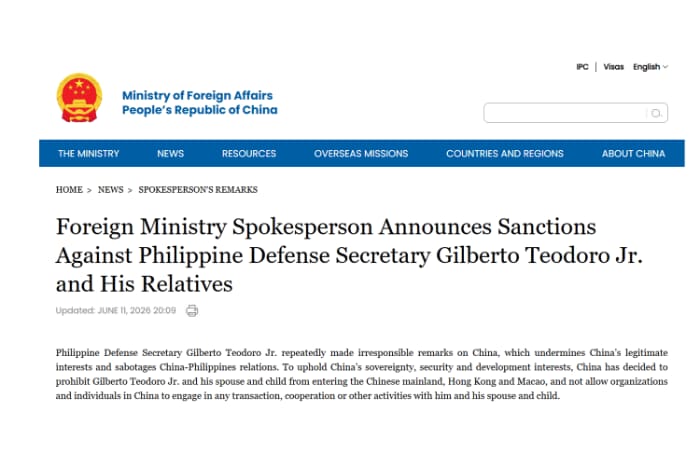 中国外務省ウェブサイト