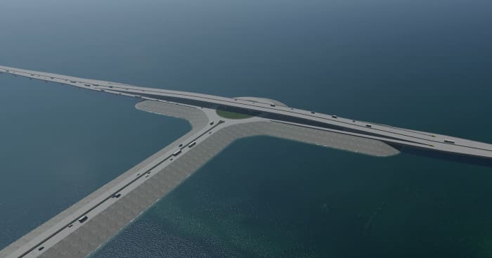 ラグナ湖岸道路接続事業の予想完成図