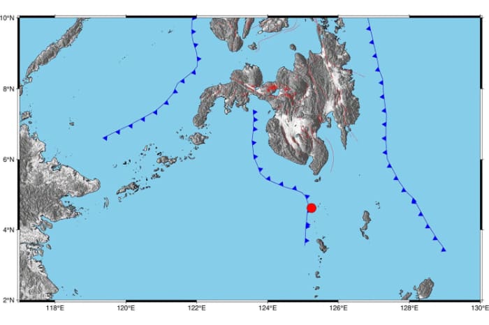 Ｍ６・６の地震の震源地