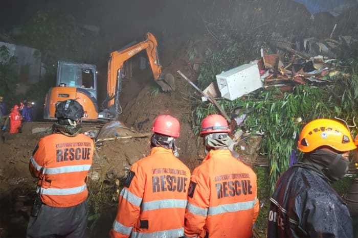 バギオ市では豪雨が続き土砂崩れが相次いだ