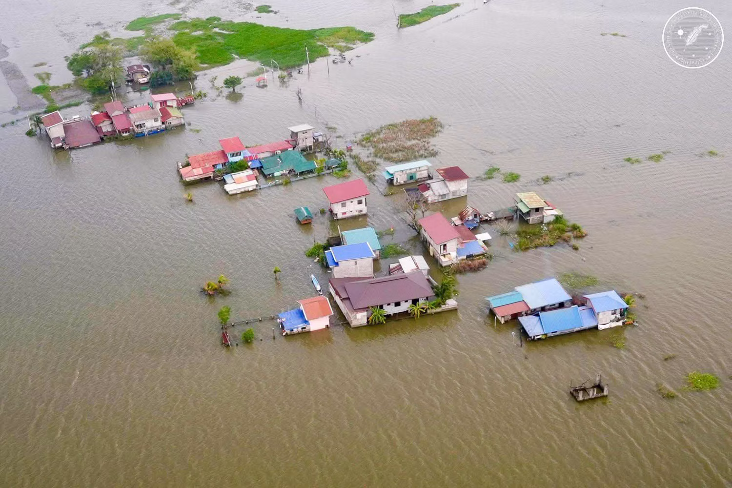 水没した中部ルソンの被災地地域。