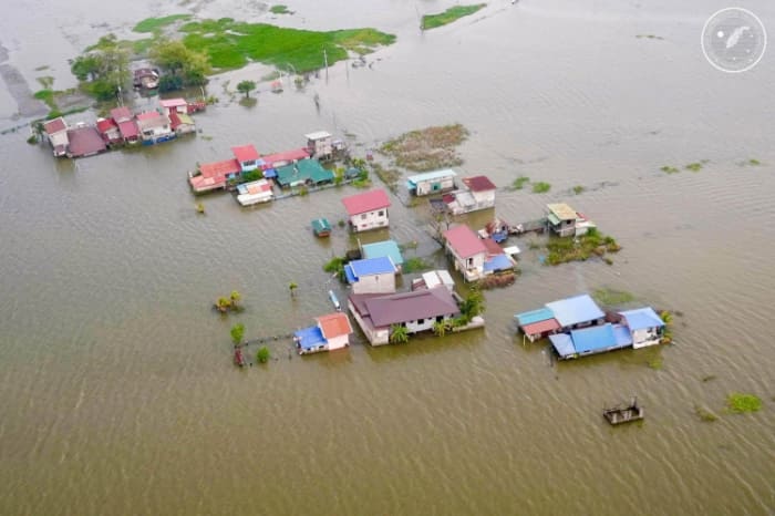 水没した中部ルソンの被災地地域。