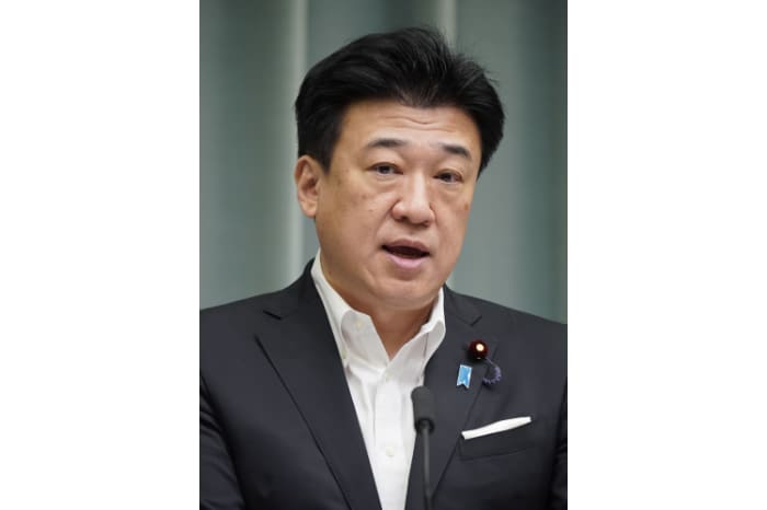 記者会見する木原稔官房長官