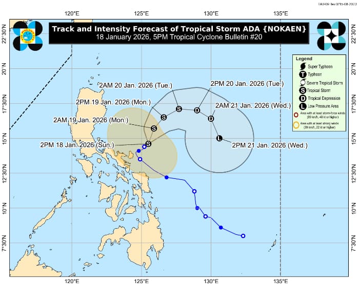 気象庁の台風予想進路図
