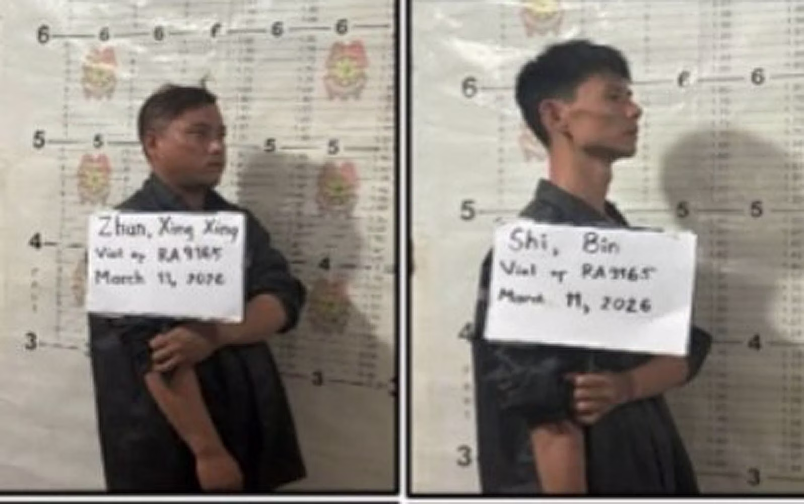 逮捕された中国人容疑者２人