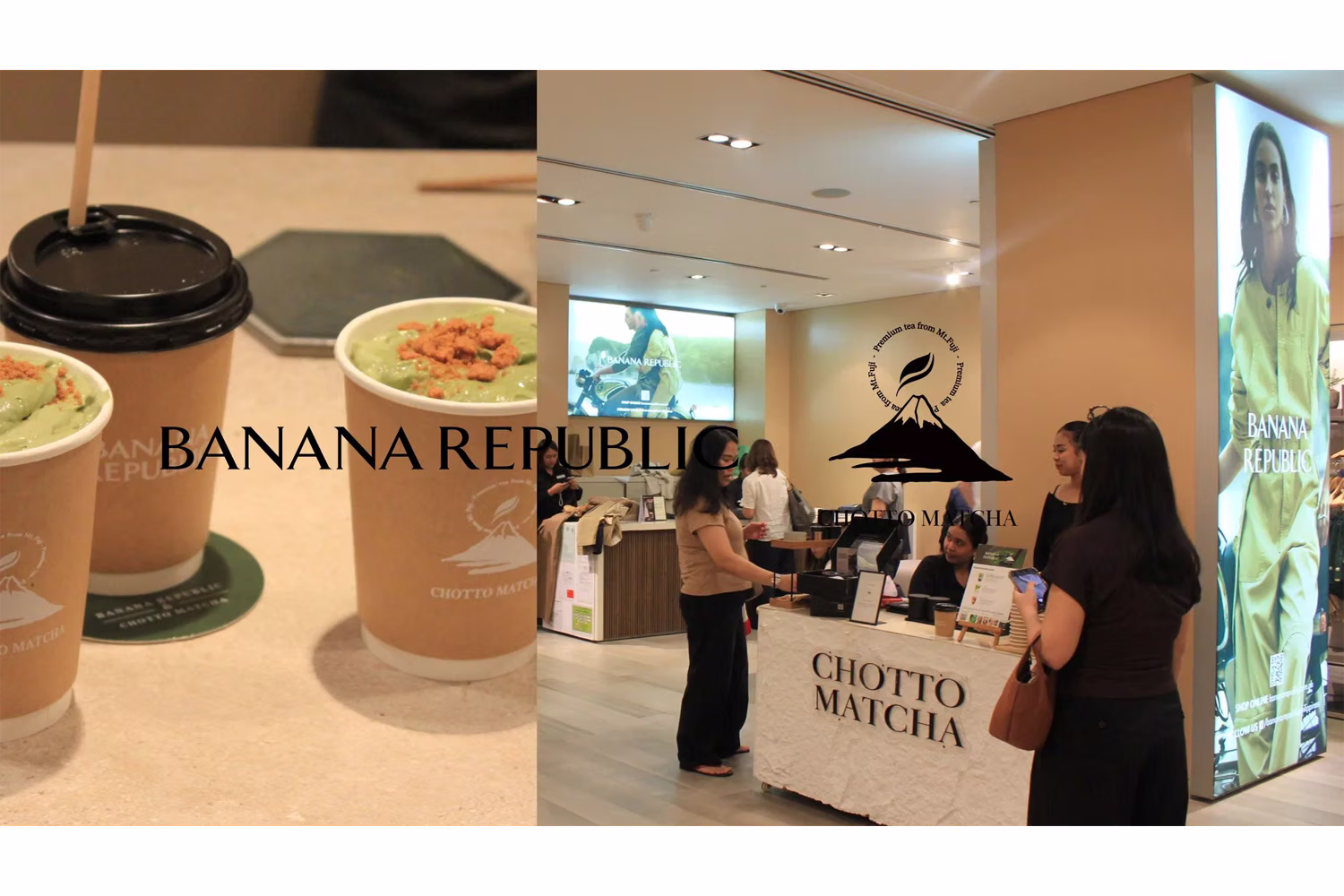 Banana Republicの店舗イベントでオリジナル抹茶ドリンクを提供するChotto Matcha